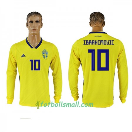 Sverige Fotbollströjor Ibrahimovic 10 WM 2018 Hemma tröja Långärmad